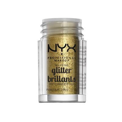 NYX PROFESSIONAL MAKEUP Face &amp; Body Glitter, Gold