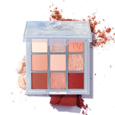 FV Eyeshadow Palette Eye Enhancing Multi-Dimensional Mattes Metallic High-Shine Cosmetic Makeup Palette, Waterproof Easy-To-Apply Ultra-Blendable with 9 Shades Cream Bronze Eyeshadow