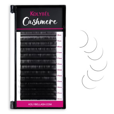 Cashmere Eyelash Extensions 0.05 CC Curl 8-16mm Mixed Tray Premium Individual Lash Extensions, Silk Volume &amp; Classic Lashes Soft Matte Dark Professional Eyelashes Extension Salon Use(0.05-CC-8-16 mm)