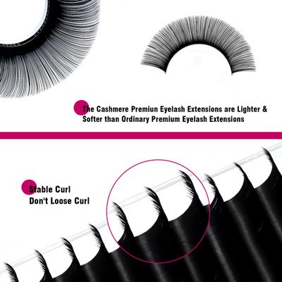 Cashmere Eyelash Extensions 0.05 CC Curl 8-16mm Mixed Tray Premium Individual Lash Extensions, Silk Volume & Classic Lashes Soft Matte Dark Professional Eyelashes Extension Salon Use(0.05-CC-8-16 mm)