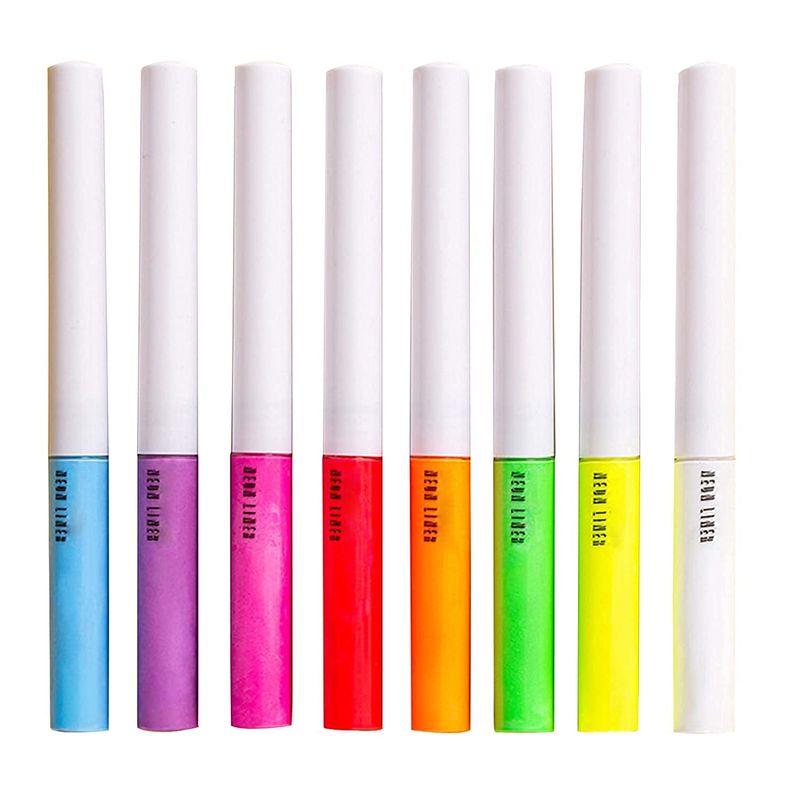 MAEPEOR Neon Liquid Eyeliner 8 Colors Matte Eyeliner Waterproof &amp; Smudgeproof Fluorescent Body Face Paint Makeup for Daily Wear and Halloween Christmas (Neon, Set 0801)