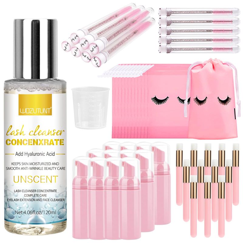 4.06fl oz Lash Shampoo Concentrate for Lash Extensions, Lash Cleanser Concentrate Eyelash Extension Cleanser Professional Lash Concentrate for Lash Extension Natural Foaming Cleanser Lash Cleanser Kit