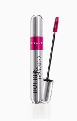 FARMASI Double Lash Extend Mascara, Eyelash Lengthening Applicator, Natural Lengthening and Thickening Effect No Clumping, Buildable, Defining, Curling, 0.41 fl. Oz  12 ml (Black)