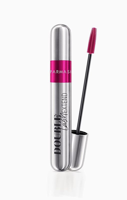 FARMASI Double Lash Extend Mascara, Eyelash Lengthening Applicator, Natural Lengthening and Thickening Effect No Clumping, Buildable, Defining, Curling, 0.41 fl. Oz  12 ml (Black)