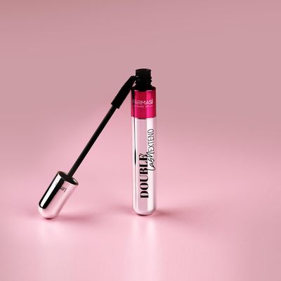 FARMASI Double Lash Extend Mascara, Eyelash Lengthening Applicator, Natural Lengthening and Thickening Effect No Clumping, Buildable, Defining, Curling, 0.41 fl. Oz 12 ml (Black)