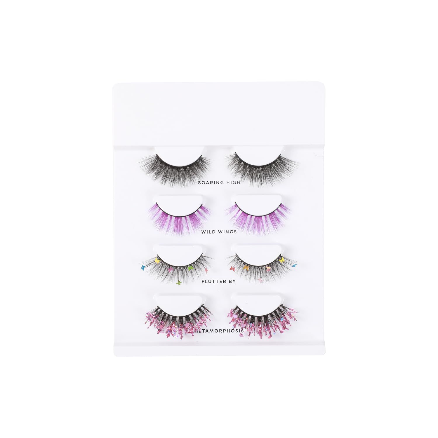 Profusion Cosmetics Empowered Butterfly Flutter Lashes 4 pair Lash Set for Classy and Beautiful Look, Professional Lightweight Faux Eyelashes to Achieve Natural Fluffy Cat Eye