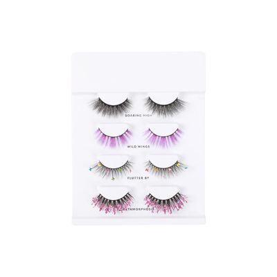 Profusion Cosmetics Empowered Butterfly Flutter Lashes 4 pair Lash Set for Classy and Beautiful Look, Professional Lightweight Faux Eyelashes to Achieve Natural Fluffy Cat Eye