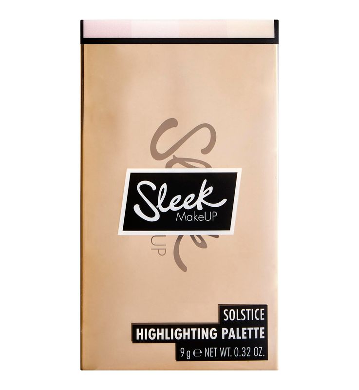 Sleek MakeUP Highlighting Palette, Four Dazzling Shades for a Supercharged Glow, Long Lasting and Lightweight, Intense Colour, Solstice