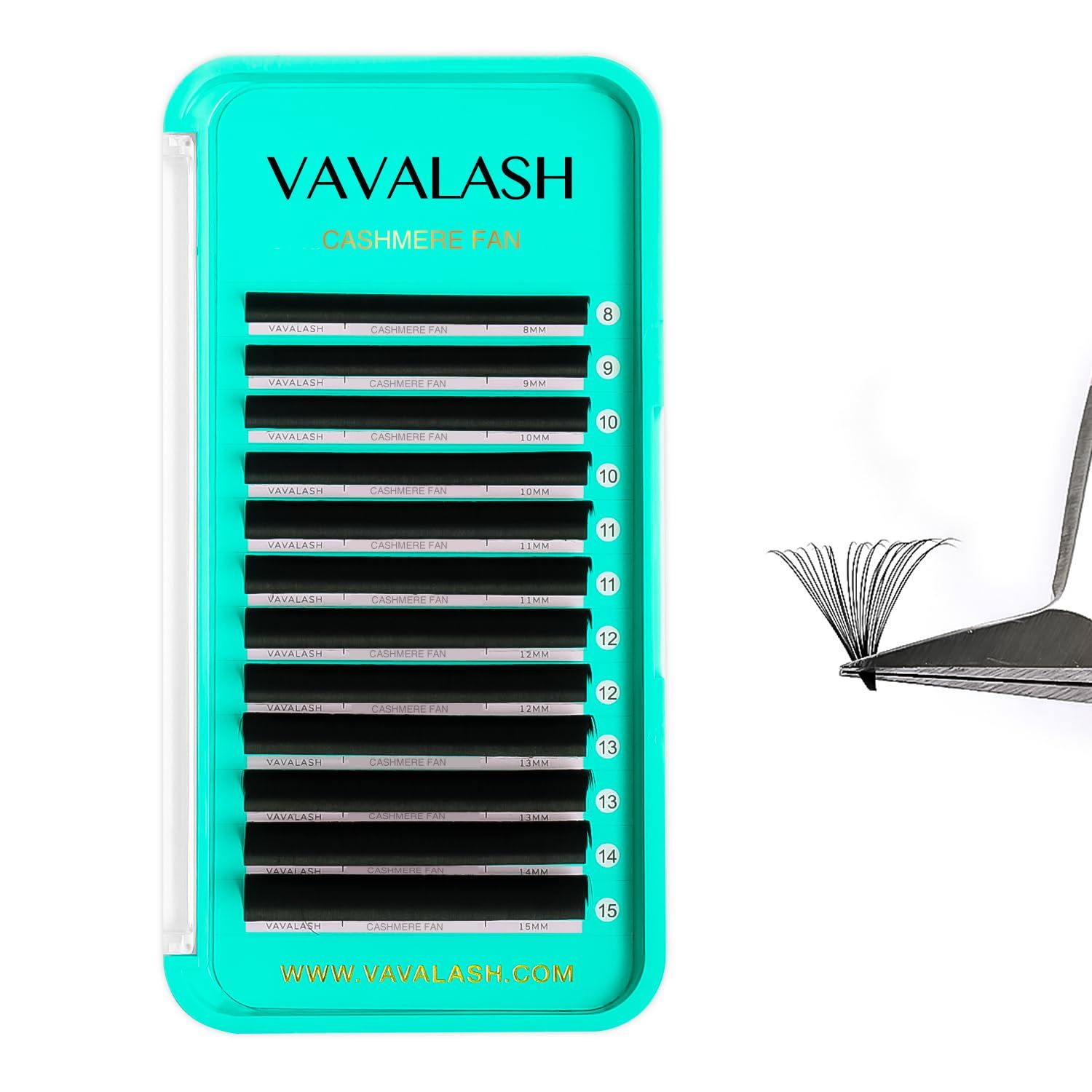 VAVALASH Cashmere Easy Fan Lashes 0.03 0.05 0.07 CCCDDD Volume Lash Extensions 8MM-20MM Matte Black Self Fanning Eyelash Extensiones, Professional Supplies for Lash Artists (D-0.05,8-15mm)