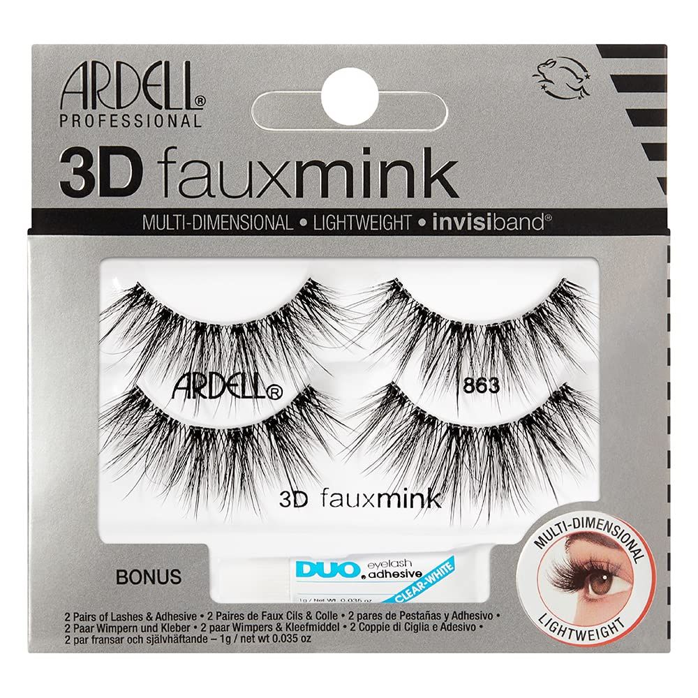 Ardell 3D Faux Mink 863 Lashes  1 gram DUO Pipette, 2 Pairs