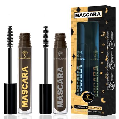 7C SEVENCROWN Brown Mascara Volume and Length Waterproof Set | Vegan &amp; Cruelty-Free | Holiday Gift for Beauty Lovers
