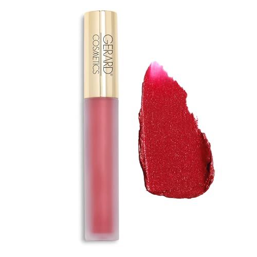 Gerard Cosmetics Metal Matte Liquid Lipstick Cherry Bomb | Matte Red Lipstick with Metallic Finish | Long Lasting Liquid Matte Lipstick with Hydrating Ingredients | Cruelty Free &amp; Made in the USA