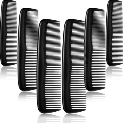 12 Pieces Hair Combs Set Pocket for Women and Men, Fine Dressing Comb,Plastic (Black)