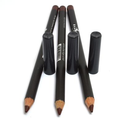 3 Pcs x Italia 1025 EXPRESSO BROWN Ultra Fine Eye liner Pencil Lip Eyeliner Set  Free ZipBag
