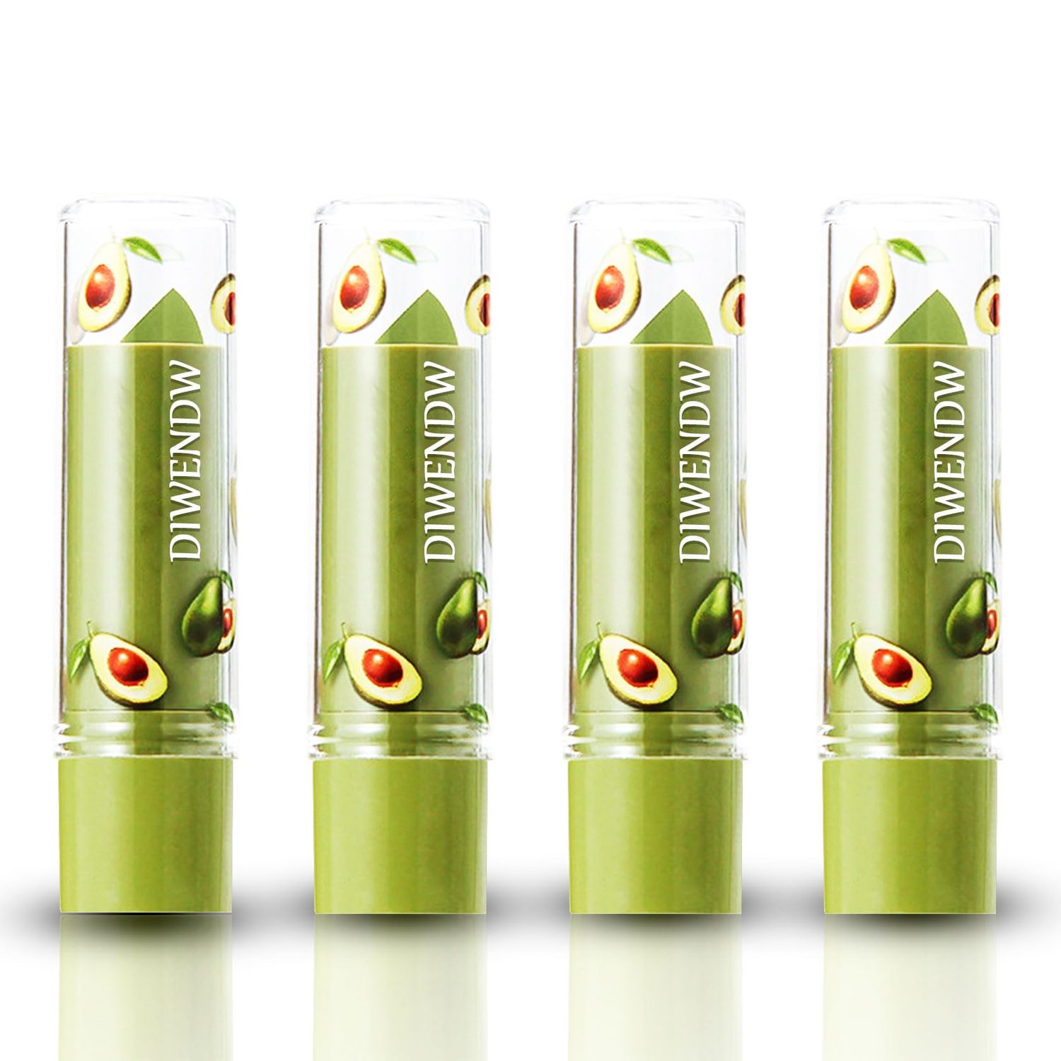 DWDiWen 4 Pcs Avocado Color Changing Lipstick for Women,PH Mood Magic Lipstick Makeup Gift Set,Waterproof Lip Moisturizer Pigmented Long Lasting Tinted Color Change Labiales Lip Gloss Balm Stain