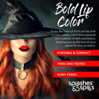 Luxurious Red Lip Gloss - Vibrant Color with Full Coverage and Shiny Finish, Moisturizing Formula Nourishes Lips - 2 Pack - by Splashes &amp; Spills
