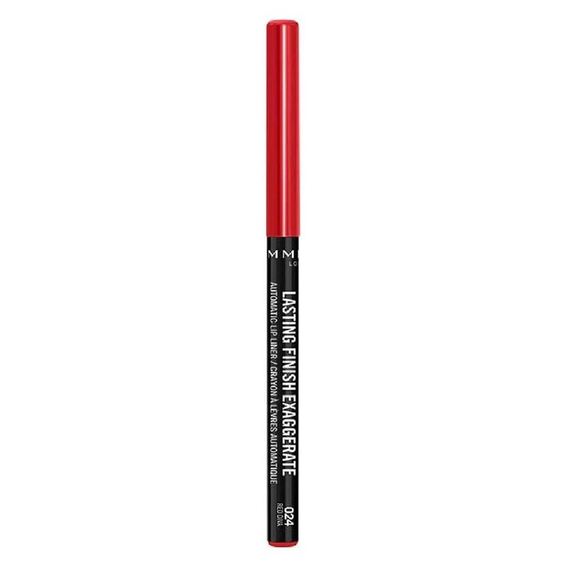 Rimmel Lasting Finish Exaggerate Automatic Lip Liner - Rich, Smooth Formula for Long Lasting Lip Looks - 024 Red Diva, .01oz