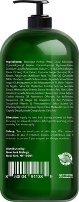 New York Biology Tea Tree Shampoo - Deep Cleanser - Relief for Dandruff and Dry Itchy Scalp - Therapeutic Grade - Helps Promote Hair Growth - 16.9 fl Oz