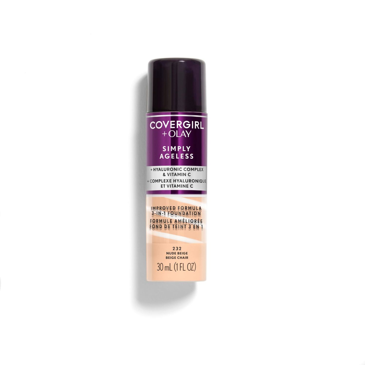 COVERGIRL COVERGIRL &amp; olay simply ageless 3-in-1 liquid foundation, nude beige, pack of 2, 1 Ounce