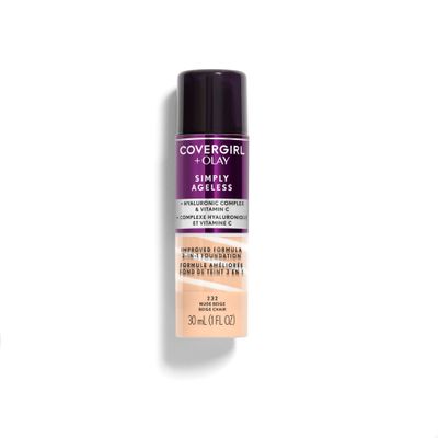 COVERGIRL COVERGIRL &amp; olay simply ageless 3-in-1 liquid foundation, nude beige, pack of 2, 1 Ounce