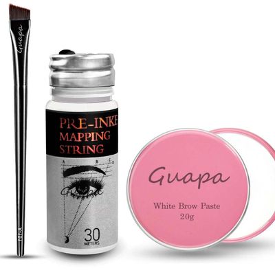 Brow Lips Mapping Kit with White Brow Paste White Brow Mapping String for Eyebrows and Lips Microblading Supplies