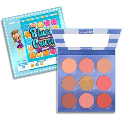Blush Crush 9 Color Blush Palette - Level Up by Rude Cosmetics for Women - 0.67 oz Palette