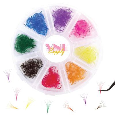 500 pcs Mixed colorful lash extensions | premade volume lash extensions | premade mega volume fans | colored lash extension | russian volume eyelash extensions. 6D and 8D