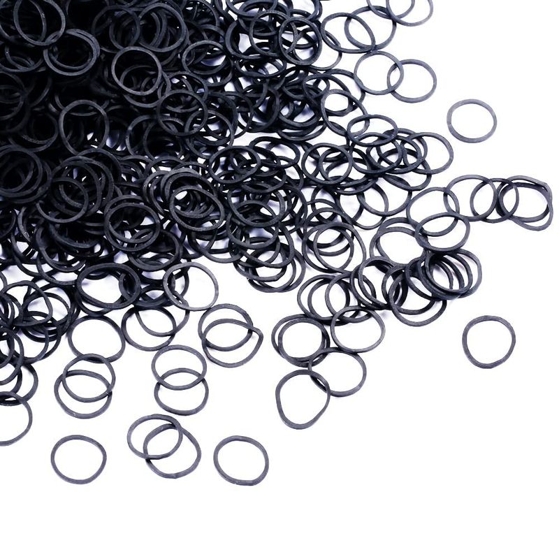 black Elastic Hair BandsBEBEEPOO 500pcs Mini Rubber Bands with a box Soft Elastic Bands for Kid Hair Braids Hair