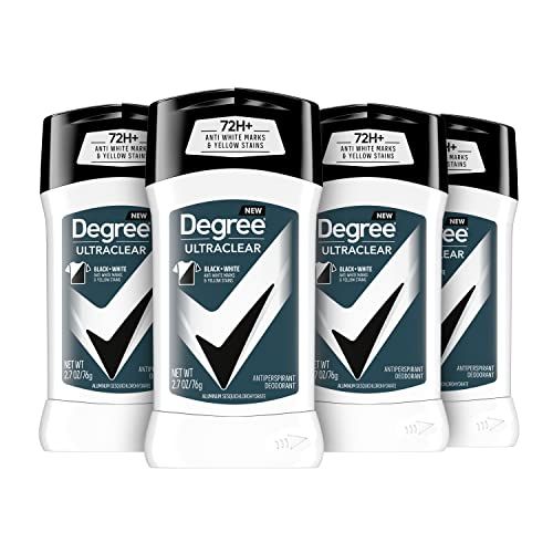 Degree Men UltraClear Antiperspirant Deodorant Black  White 72-Hour Sweat &amp; Odor Protection Antiperspirant For Men With MotionSense Technology 2.7 Ounce (Pack of 4)