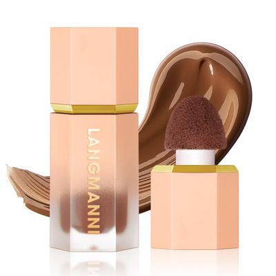 Yeweian Liquid Contour Stick Makeup, Cream Face Bronzer Stick Built-in Sponge Tip, Cool Toned Contour Stick for Women and Girl, Lightweight Blendable Liquid Bronzer Concealer Stick (103 Camel Suede)