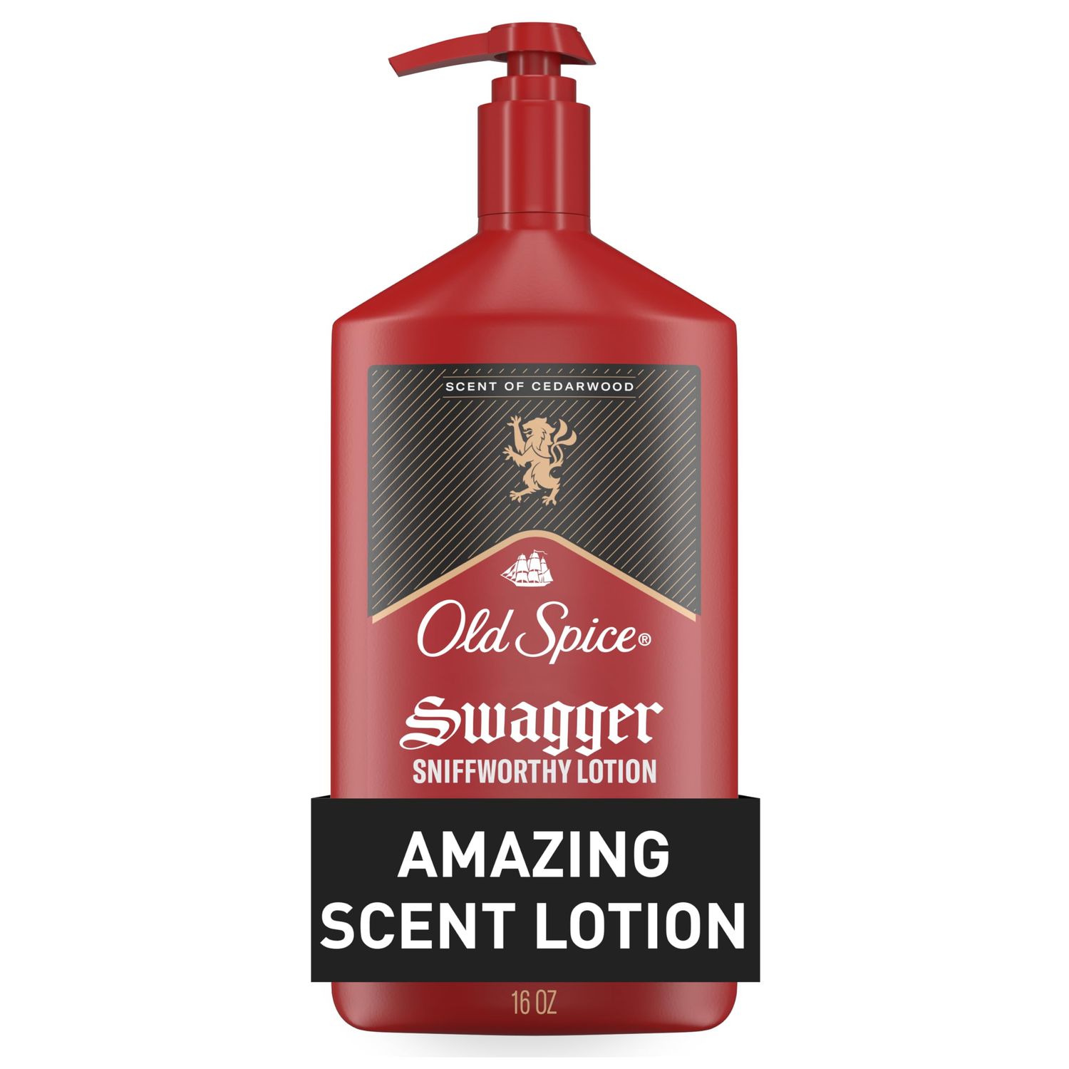 Old Spice Hand and Body Lotion for Men with All Skin Types, 247 Lightweight Moisturization with Amazing Scent, Instant Absorbtion, Swagger with Cedarwood Scent, 16 oz