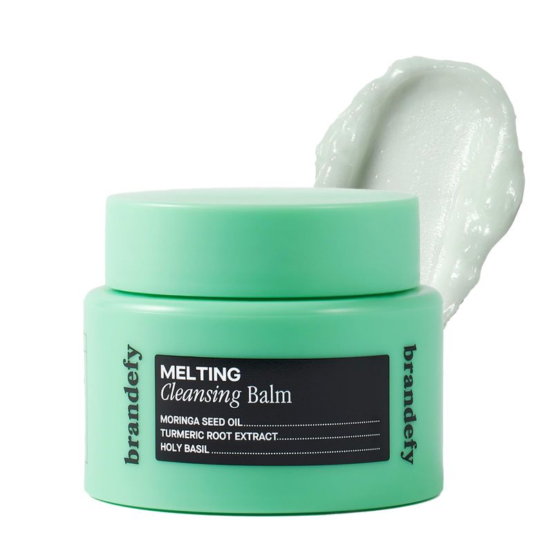 Brandefy Melting Cleansing Balm - Moringa Seed Oil, Vitamin E, Turmeric Extract - Nourishing Makeup Remover, Balm to Silky Oil, Made in the Korea (3.4 Oz)