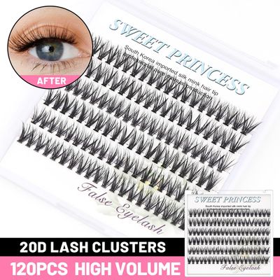 Bodermincer 20 Root Thickness 0.07mm C Curl 3D Individual Eyelashes Extension Soft Black Fake False Eye Lashes Tools (12mm)