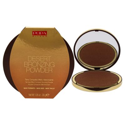 PUPA Milano Desert Bronzing Powder - Add Warmth, Sculpt And Contour - Deep Color For Natural Radiance And Glow - Silky Soft Bronzer Formula - Pressed Compact Face Makeup - 003 Amber Light - 1.05 Oz