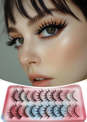 False Eyelashes, Natural lashes Wispy Mink Lashes Fluffy Eye Lashes,Mink Lashes,Lash Strips that Look Like Extensions 10 Pairs Pack