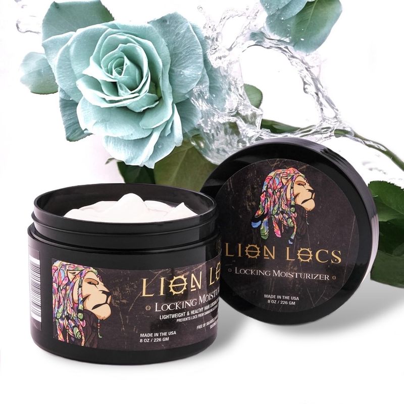 Lion Locs Hair Locking Dreads Moisturizer for Dreadlocks, Locks, Microlocs, Interlocks, Braids, Fauxlocs, Sisterlocks | - Large Container Residue and Build-Up Free (8oz) (Regular)