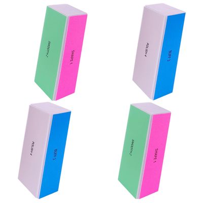 4 Way Nail Buffer Block (4 Pcs), Nail Shine Buffers Blocks Files for Natural and Acrylic Nails Smoother Buffing Block Polisher Fingernail File Buffer 1202406003000 Grit for Buffing Shinning