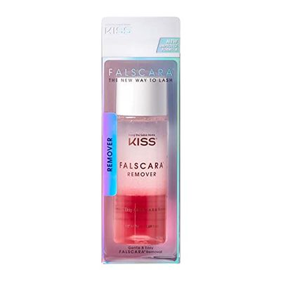 KISS Falscara DIY Eyelash Extension Remover with Natural Rosewater - Gentle Soothing Nourishing Eye Cleanser for Removal of Artificial False Synthetic Eyelashes, Lash Wisps, and Bond &amp; Seal Adhesive