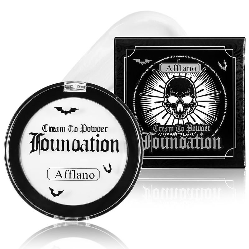 Goth White Cream to Powder Makeup Foundation,Professional Clown Face Body Paint with Matte Finish, Long Last Greasepaint for Halloween SFX Joker Vampire Ghost Theater Kryolan Cosplay Costume,Non-Toxic