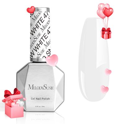 MelodySusie Thick White Gel Nail Polish,15ML Snow White Color Soak Off UV LED White Gel Polish Christmas Gift for Women Nail Art Manicure Salon DIY Nail Design Decoration at Home-479