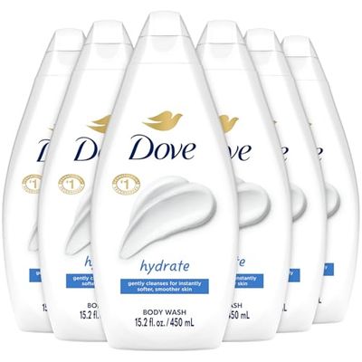 Dove Body Wash, Hydrate 6-Pack - Moisturizing Cleanser for Smooth, Soft Skin, 15.22 Oz Ea