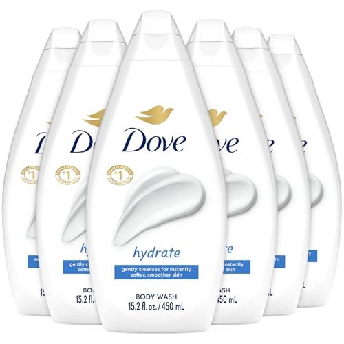 Dove Body Wash, Hydrate 6-Pack - Moisturizing Cleanser for Smooth, Soft Skin, 15.22 Oz Ea
