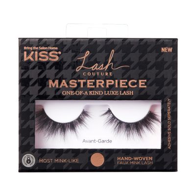 KISS Lash Couture Masterpiece Fake Eyelashes Style 03, Avant-Garde, One-of-a-Kind Luxe Lash, Hand Woven Faux Mink Synthetic False Eyelashes, 1 Pair
