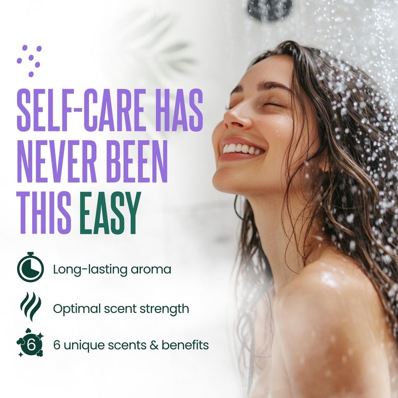 Cleverfy Shower Steamers Aromatherapy - Variety Pack of 6 Shower Bombs with Essential Oils. Self Care Birthday Gifts for Women and Valentines Day Gifts for Her and Him. Purple Set