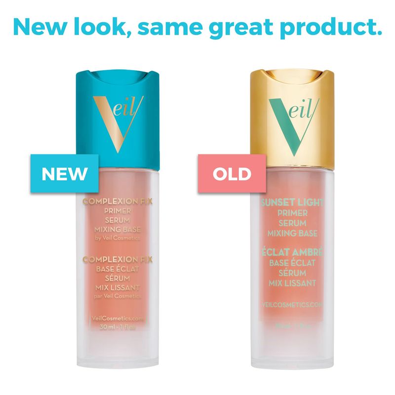 Veil Cosmetics Complexion Fix 3-in-1 Primer - Serum, Mixing Base, Primer - Pore Minimizing - Hydrate, Brighten &amp; Soothe - Smooths Wrinkles &amp; Fine Lines - Extend Makeup Wear - Vegan - Beautiful Skin