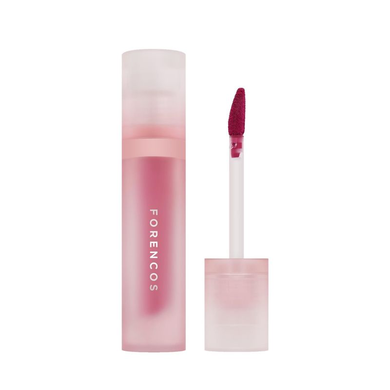 FORENCOS Bisou Velvet Lip Tint, Soft Easy Finger Smearing, High Pigmentation, Matte Finish, Non-Sticky, Smooth Coloring, Longwear (07 Myrtille)