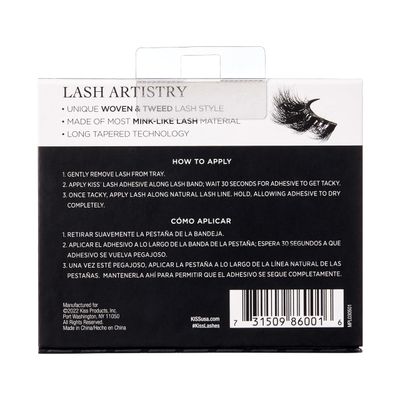 KISS Lash Couture Masterpiece Fake Eyelashes Style 03, Avant-Garde, One-of-a-Kind Luxe Lash, Hand Woven Faux Mink Synthetic False Eyelashes, 1 Pair