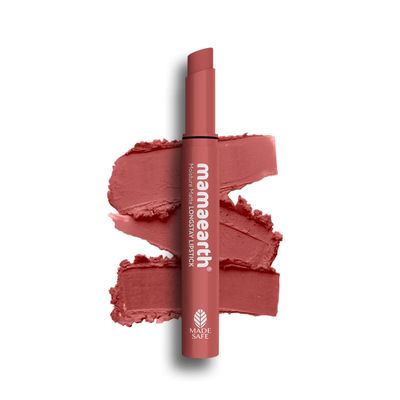 Mamaearth Moisture Matte Lipstick (01 - Carnation Nude) | Infused with Vitamin E | 12-Hour Long Stay &amp; 8-Hour Moisture Lock | Cruelty-Free &amp; Smudge-Proof | 0.07 Oz2g