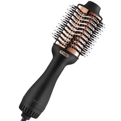 TYMO Hair Dryer Brush Blow Dryer Brush in One, 4 in 1 Ionic Hair Dryer and Styler Volumizer with Oval Titanium Barrel, Hot Air Straightener Brush for Smooth Frizz-Free Blowout, Gold