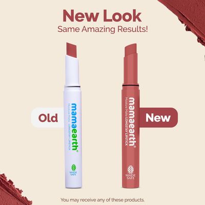 Mamaearth Moisture Matte Lipstick (01 - Carnation Nude) | Infused with Vitamin E | 12-Hour Long Stay &amp; 8-Hour Moisture Lock | Cruelty-Free &amp; Smudge-Proof | 0.07 Oz2g